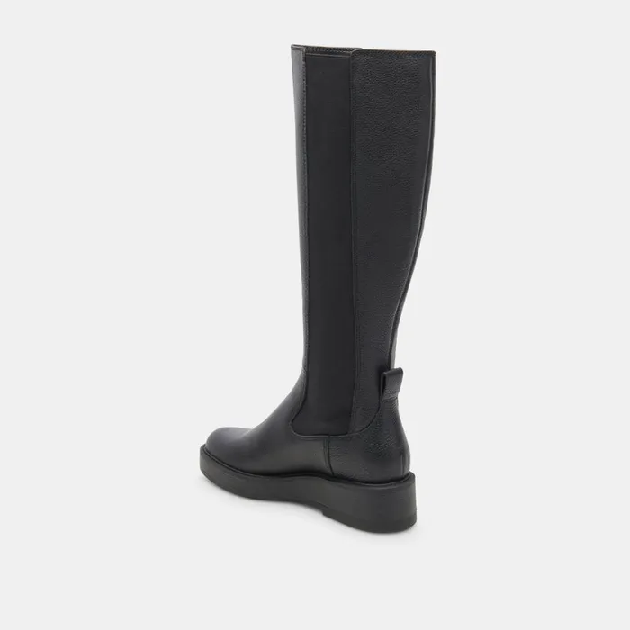 Eamon H2O Wide Calf Boots Black Leather Women Dolce Vita Boots and Booties