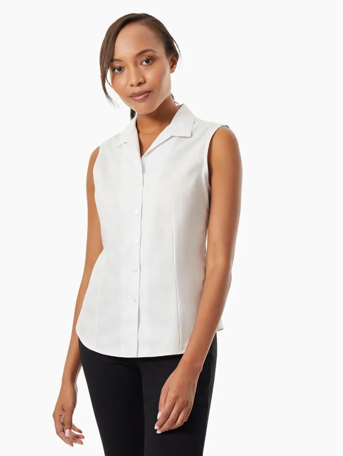 EasyCare Sleeveless ButtonUp Shirt Women Jones New York Tops and Blouses