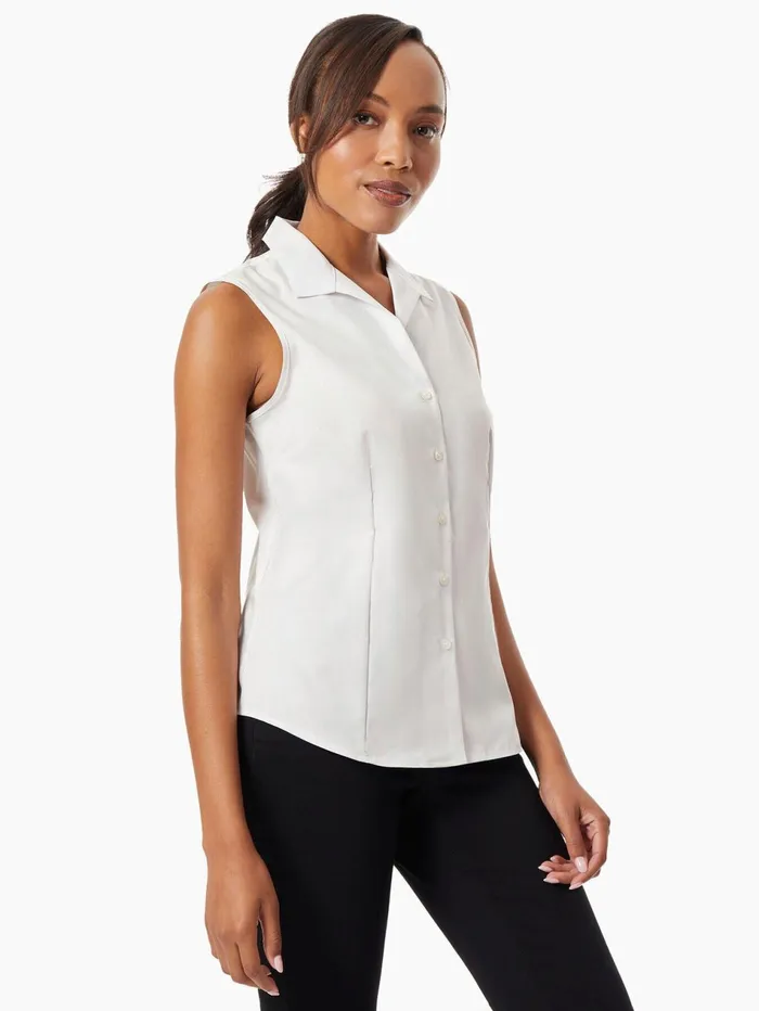 EasyCare Sleeveless ButtonUp Shirt Women Jones New York Tops and Blouses EasyCare Sleeveless ButtonUp Shirt Women Jones New York Tops and Blouses