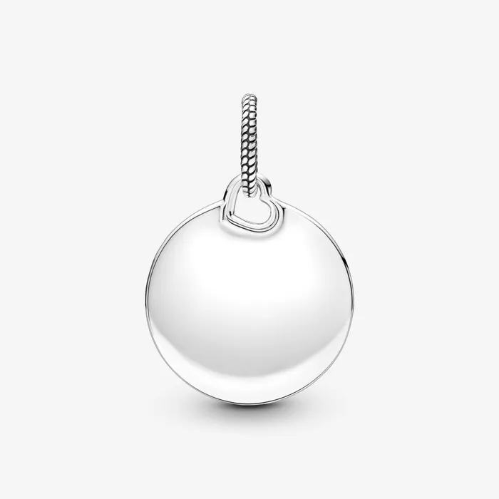 Engravable Charms Women Pandora Engravable Round Tag Pendant Sterling Silver