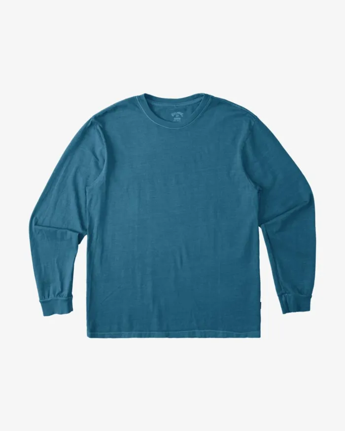 Essential Wave Washed Long Sleeve TShirt Smoke Blue Men Billabong TShirts