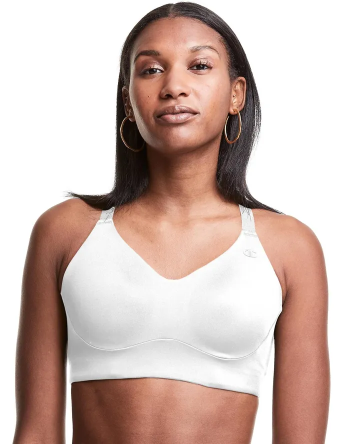 Everday Sports Bra C Logo White Women Champion Sports Bras and Bralettes