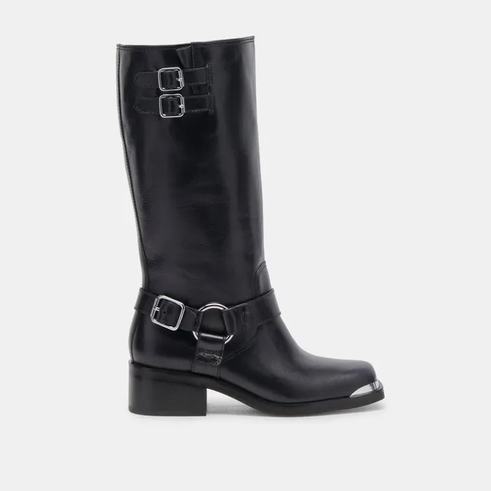 Evi Boots Black Leather Women Dolce Vita Boots and Booties
