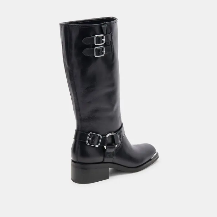 Evi Boots Black Leather Women Dolce Vita Boots and Booties