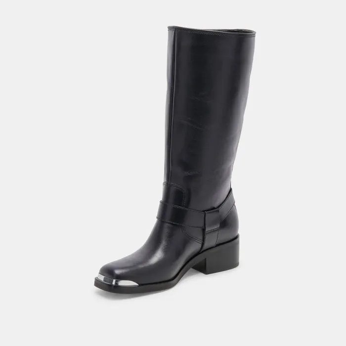 Evi Boots Black Leather Women Dolce Vita Boots and Booties