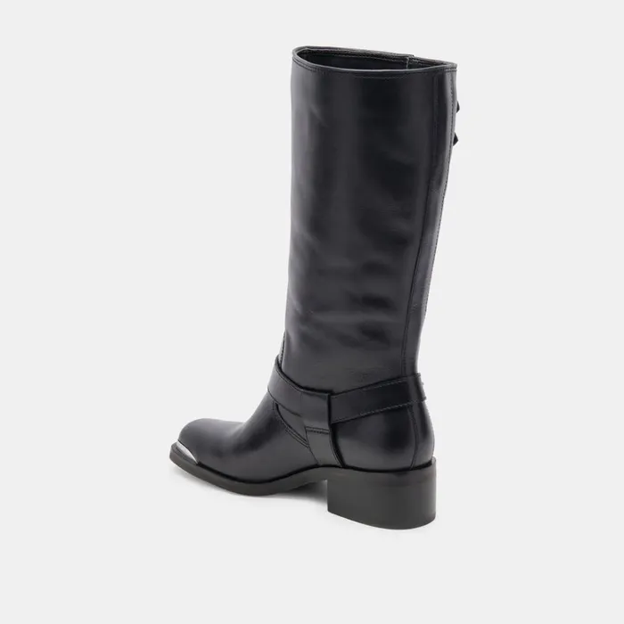 Evi Boots Black Leather Women Dolce Vita Boots and Booties