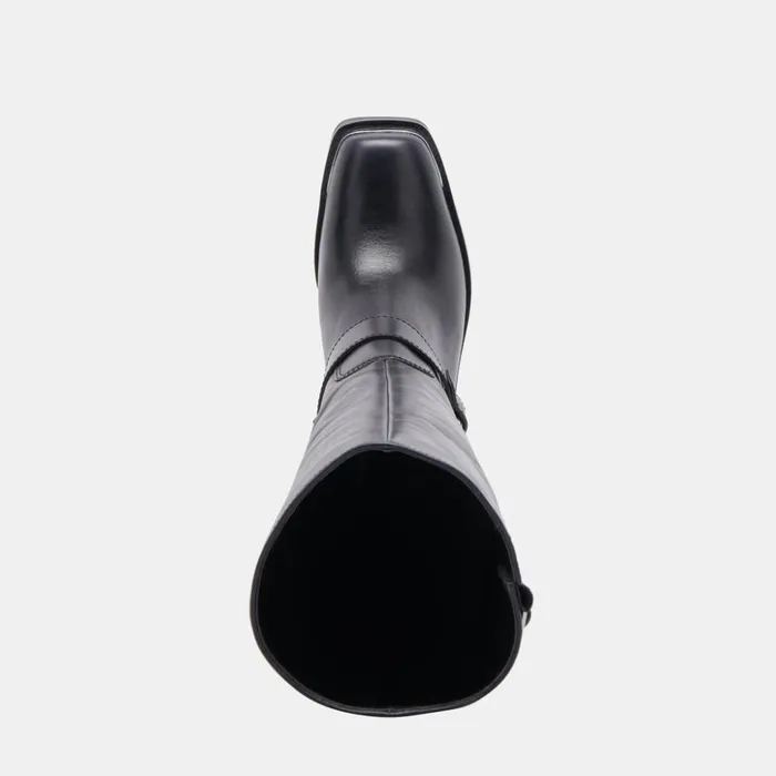 Evi Boots Black Leather Women Dolce Vita Boots and Booties