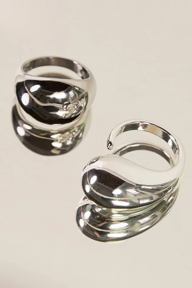 Fergie 2 Ring Pack 8211 Bubble Chunky Rings In Silver Women Showpo Rings