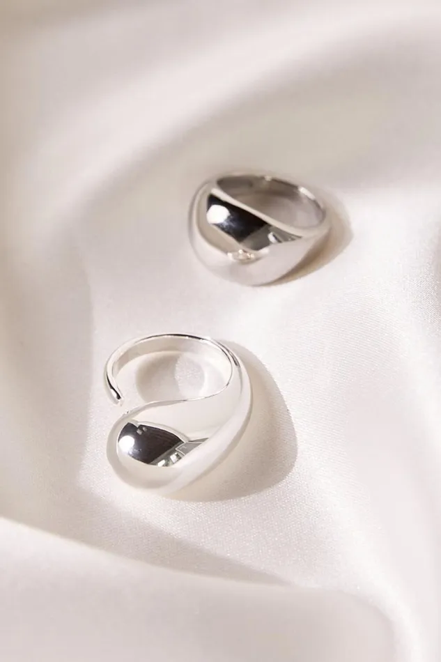 Fergie 2 Ring Pack 8211 Bubble Chunky Rings In Silver Women Showpo Rings