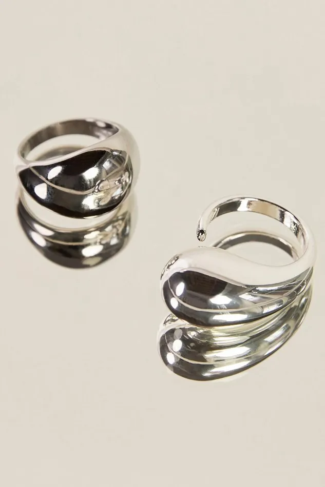 Fergie 2 Ring Pack 8211 Bubble Chunky Rings In Silver Women Showpo Rings