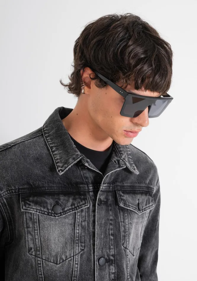 Field Jackets And Coats Men Antony Morato Oversized Jacket In Black Denim Black