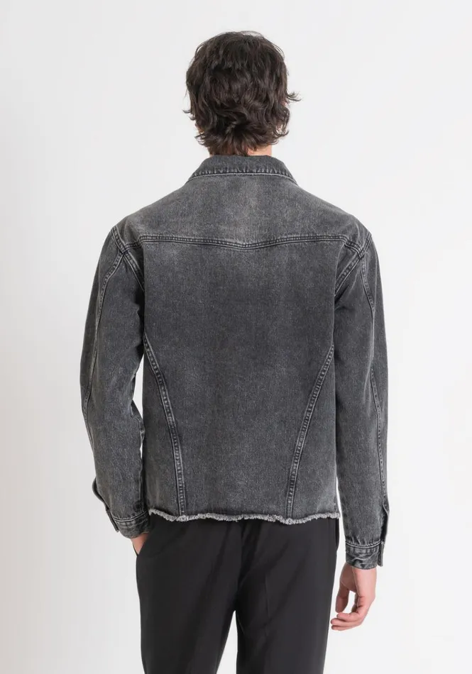 Field Jackets And Coats Men Antony Morato Oversized Jacket In Black Denim Black