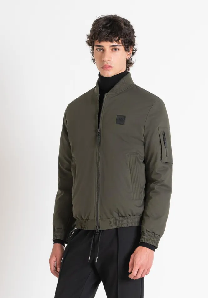 Field Jackets And Coats Men Antony Morato Regular Fit Bomber With Dupont Sorona Synthetic Padding Dark Olive Green