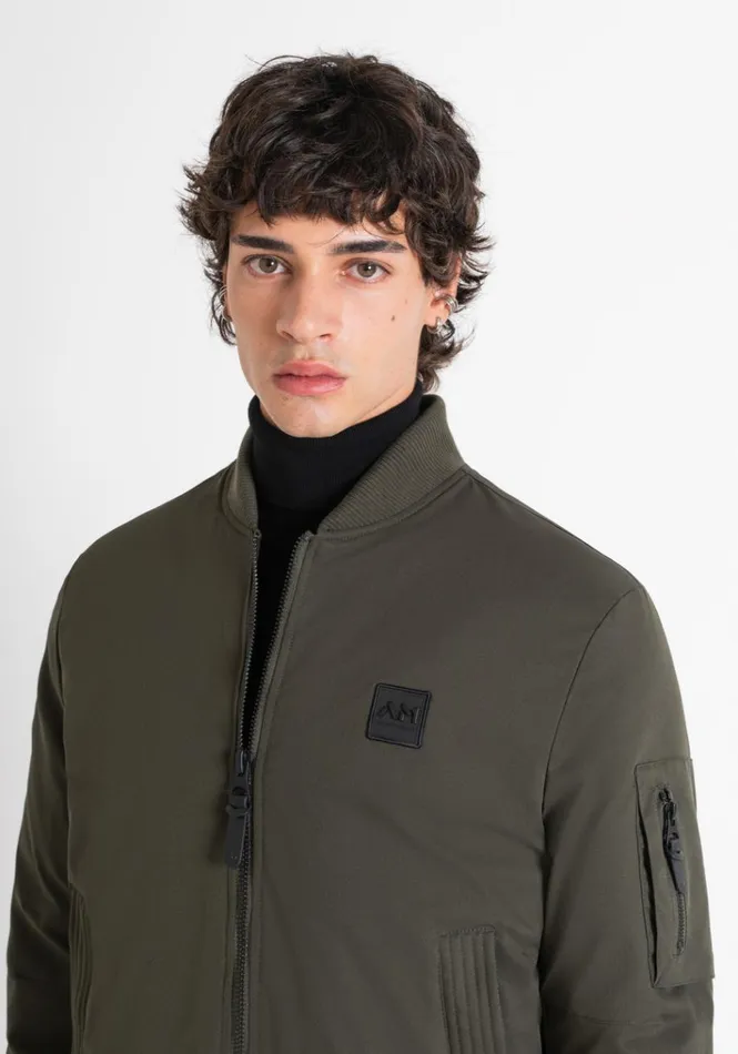 Field Jackets And Coats Men Antony Morato Regular Fit Bomber With Dupont Sorona Synthetic Padding Dark Olive Green