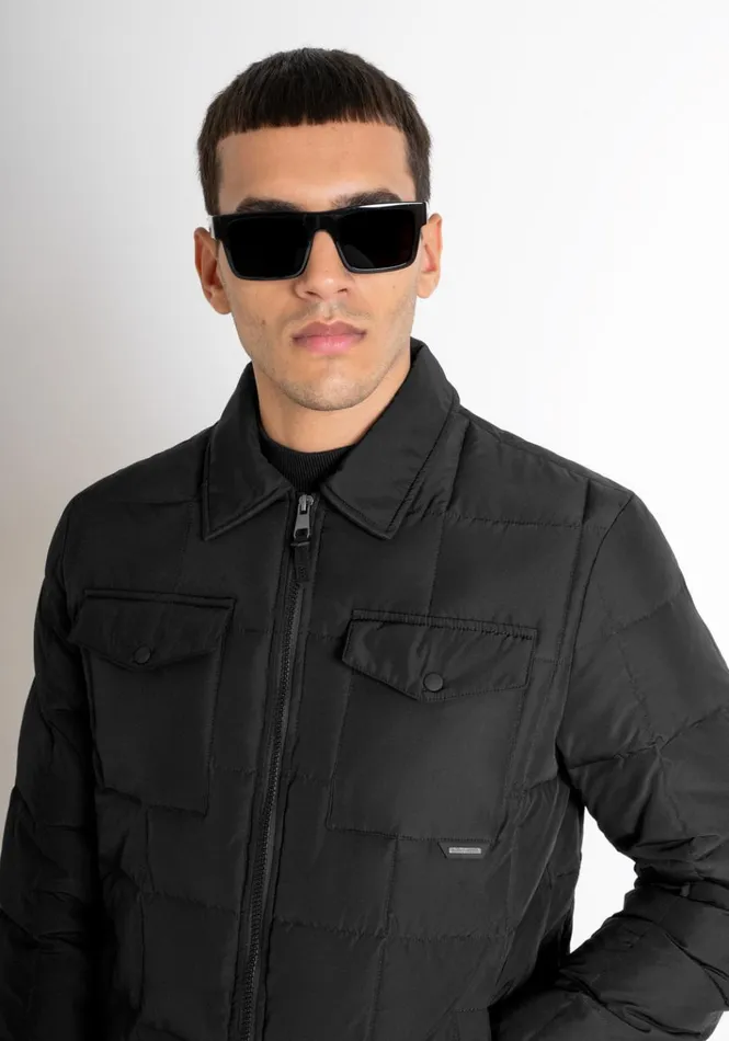 Field Jackets And Coats Men Antony Morato Regular Fit Jacket In Technical Fabric With Dupont Sorona Synthetic Padding Black
