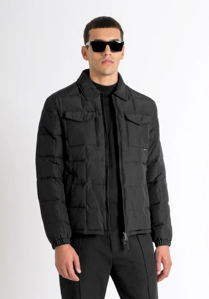 Field Jackets And Coats Men Antony Morato Regular Fit Jacket In Technical Fabric With Dupont Sorona Synthetic Padding Black