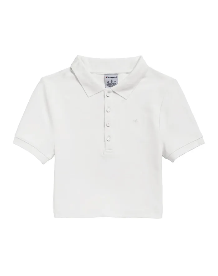 Fitted Polo C Logo White Women Champion TShirts and Tops