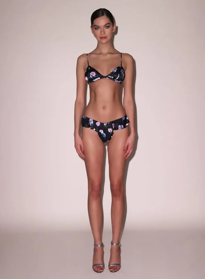 Fleur Du Mal Bralettes and Wireless Bras Women Luxe Triangle Bra Dripping Flowers Fleur Du Mal Bralettes and Wireless Bras Women Luxe Triangle Bra Dripping Flowers