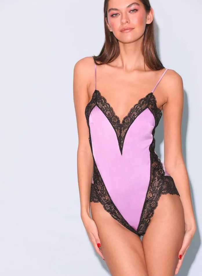 Fleur Du Mal Loungewear Women Venus Lace Teddy Spring Lavender Fleur Du Mal Loungewear Women Venus Lace Teddy Spring Lavender