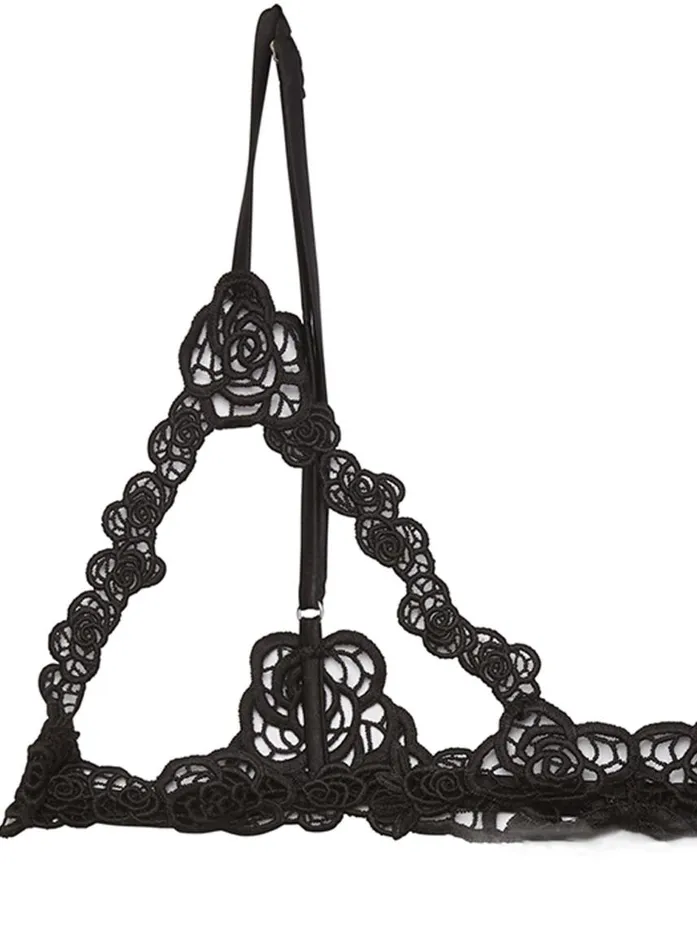 Fleur Du Mal Pleasure Women Fleur Guipure Ouvert Bralette Black Fleur Du Mal Pleasure Women Fleur Guipure Ouvert Bralette Black
