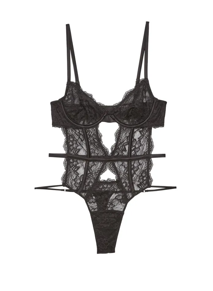 Fleur Du Mal Pleasure Women Naomi Lace Bodysuit Black Fleur Du Mal Pleasure Women Naomi Lace Bodysuit Black