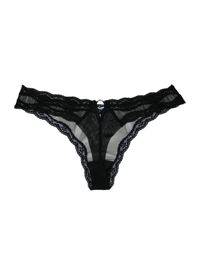 Fleur Du Mal Pleasure Women Sheer Tulle Thong Black Fleur Du Mal Pleasure Women Sheer Tulle Thong Black