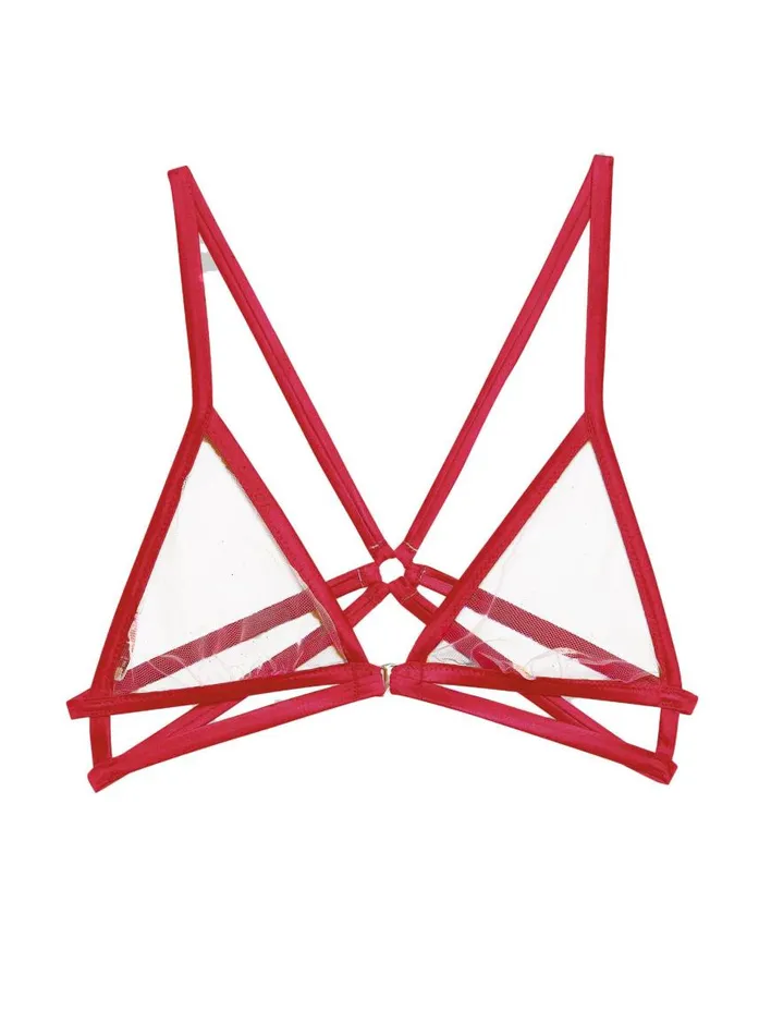 Fleur Du Mal Pleasure Women Strappy Bondage Bra Rouge Fleur Du Mal Pleasure Women Strappy Bondage Bra Rouge