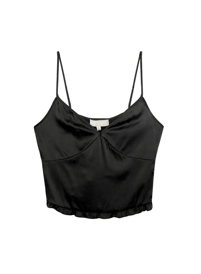 Fleur Du Mal Sleepwear Women Washable Silk Cami Black Fleur Du Mal Sleepwear Women Washable Silk Cami Black
