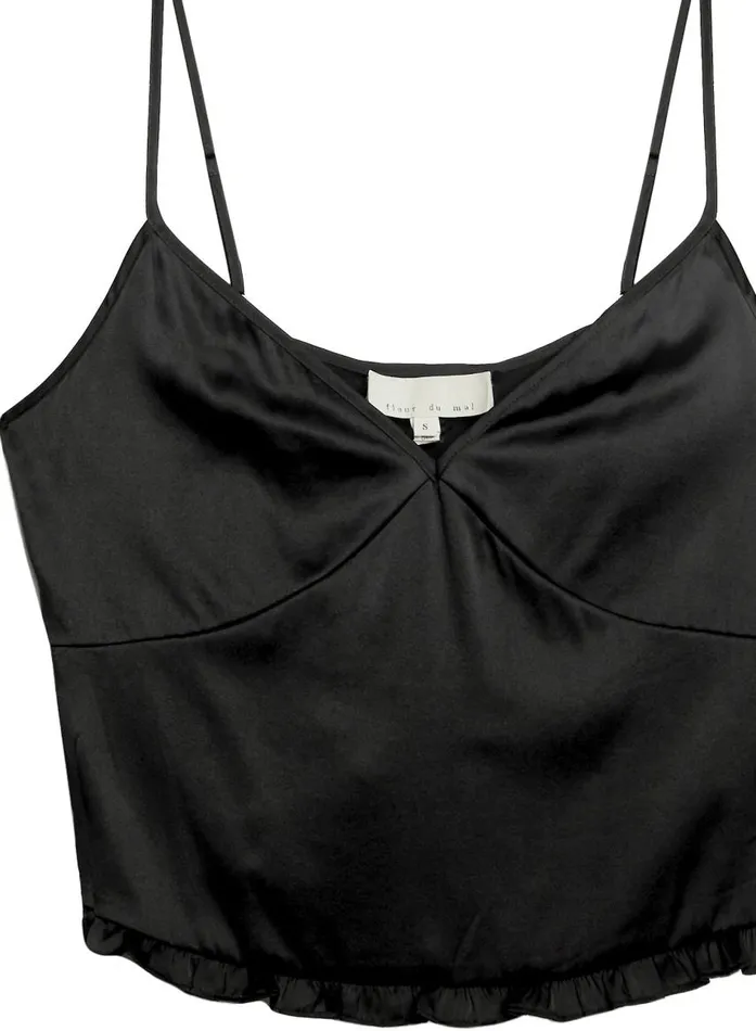 Fleur Du Mal Sleepwear Women Washable Silk Cami Black Fleur Du Mal Sleepwear Women Washable Silk Cami Black