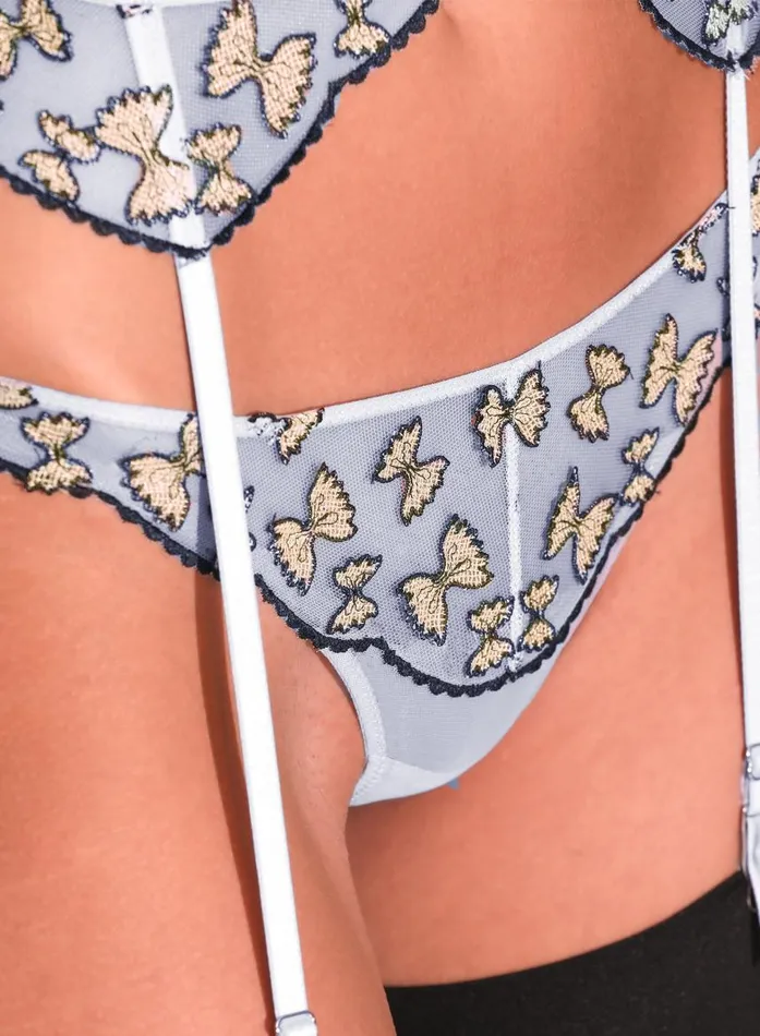 Fleur Du Mal Thongs Women Farfalle Embroidery Thong Ice Queen Fleur Du Mal Thongs Women Farfalle Embroidery Thong Ice Queen