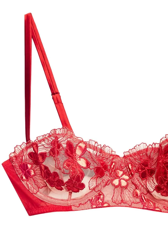 Fleur Du Mal Underwire Bras Women Violet Balconette Bra Rouge Fleur Du Mal Underwire Bras Women Violet Balconette Bra Rouge