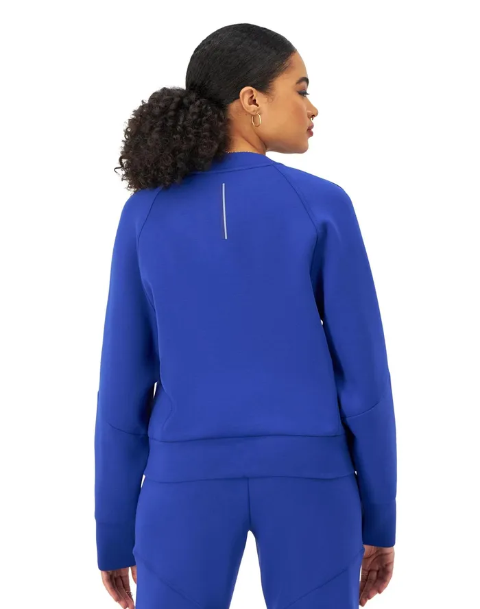 Flex Crewneck Sweater Debossed C Logo Aztec Blue Women Champion Hoodies and Sweatshirts