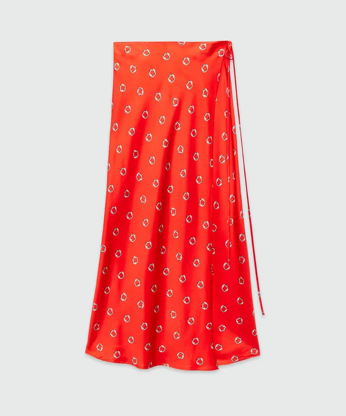 Fluid Viscose Print Skirt Women MSGM Skirts