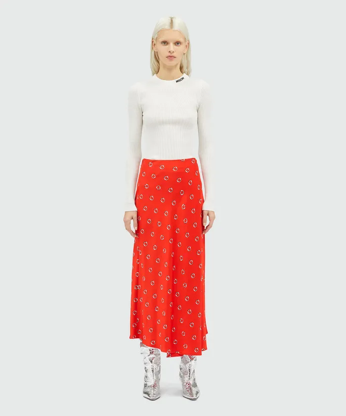 Fluid Viscose Print Skirt Women MSGM Skirts
