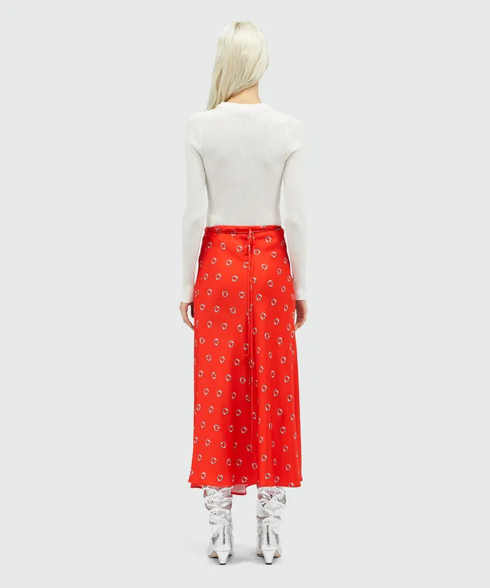 Fluid Viscose Print Skirt Women MSGM Skirts