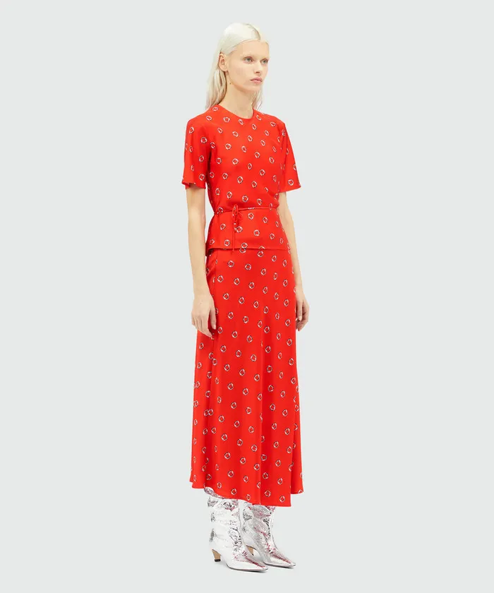 Fluid Viscose Print Skirt Women MSGM Skirts