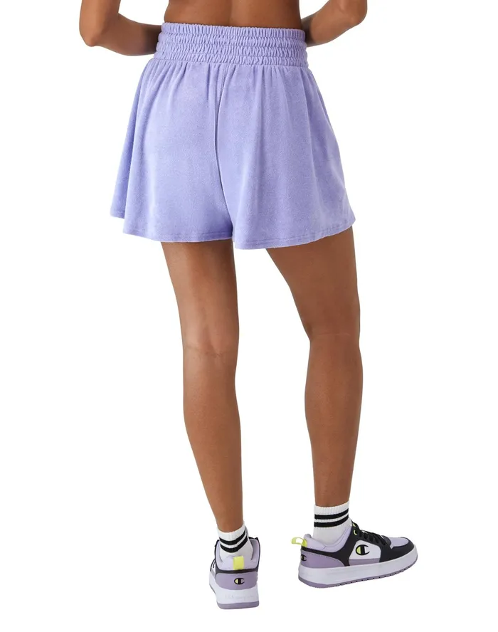 Freeplay Terry Towel Shorts Classic Script 5034 Peri Blue Women Champion Shorts