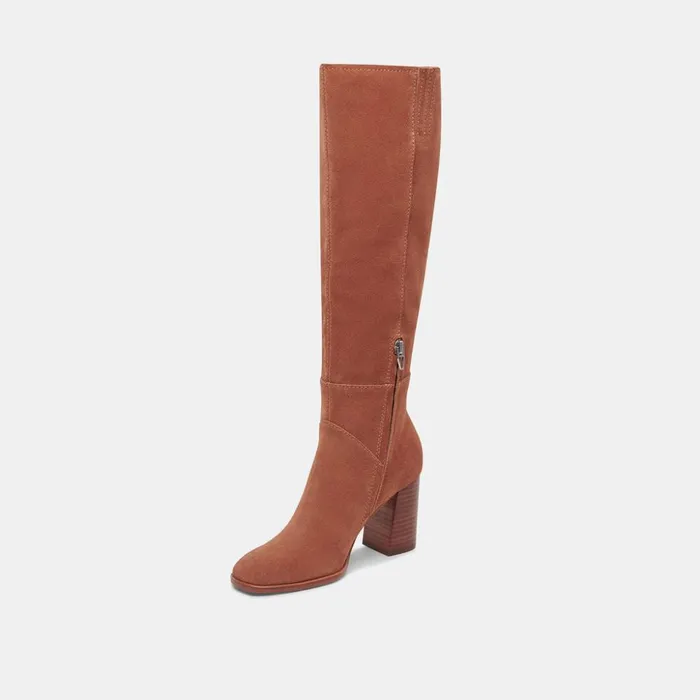 Fynn Boots Dk Brown Suede Women Dolce Vita Boots and Booties