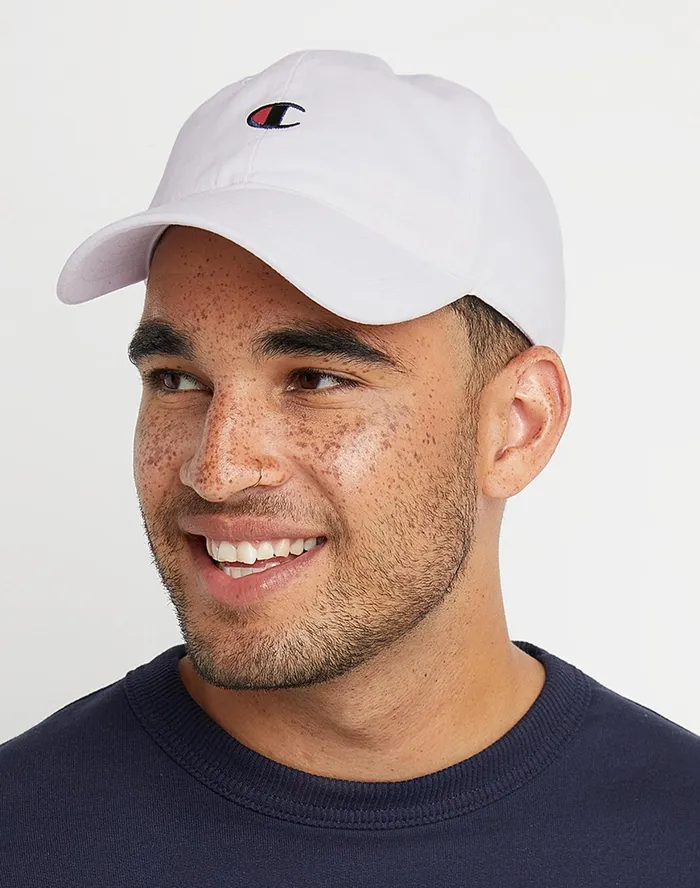 Garment Washed Relaxed Hat Classic Logo White MenWomen Champion Hats