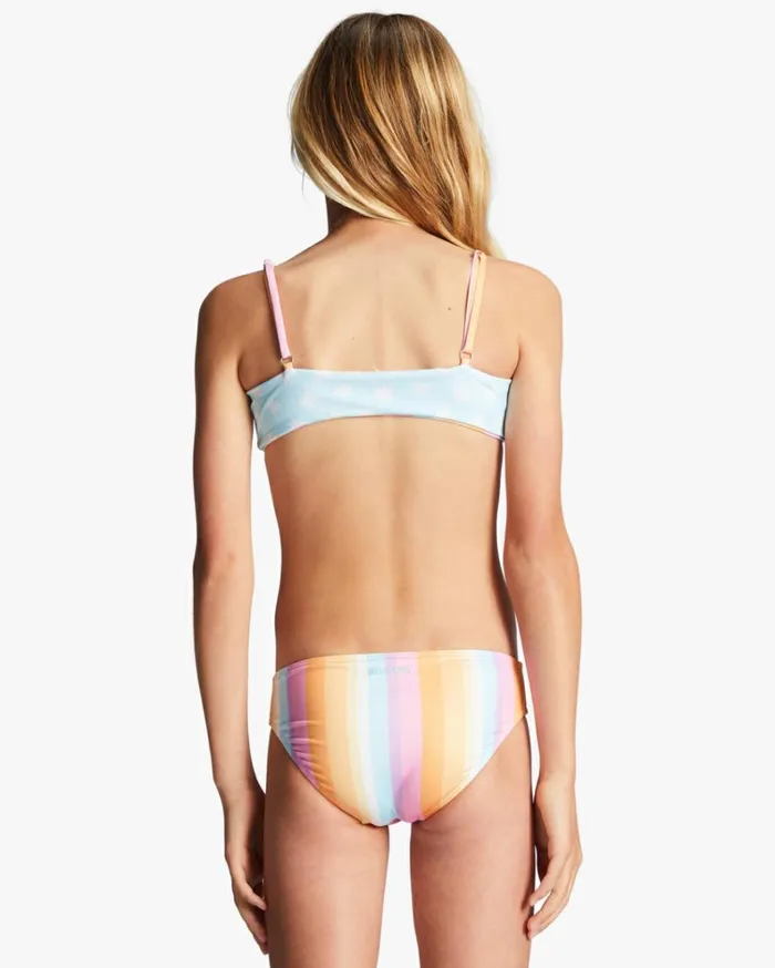 Girl039s 416 On The Bright Side Reversible Trilette TwoPiece Bikini Set Multi Kids Billabong Girls039 Swimwear