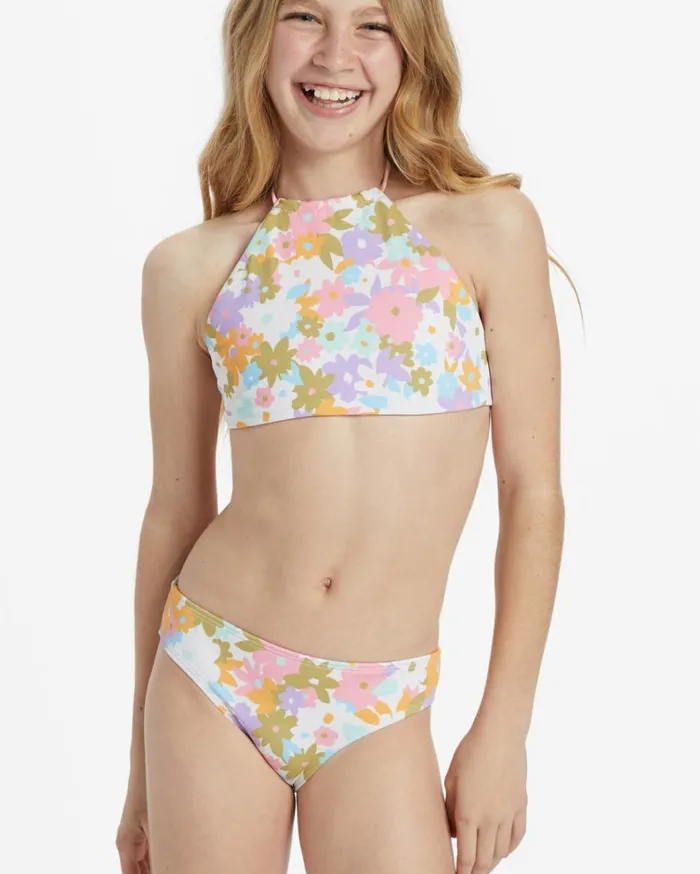 Girl039s Kissed By The Sun Rev High Nec Bikini Set Multi Kids Billabong Girls039 Swimwear