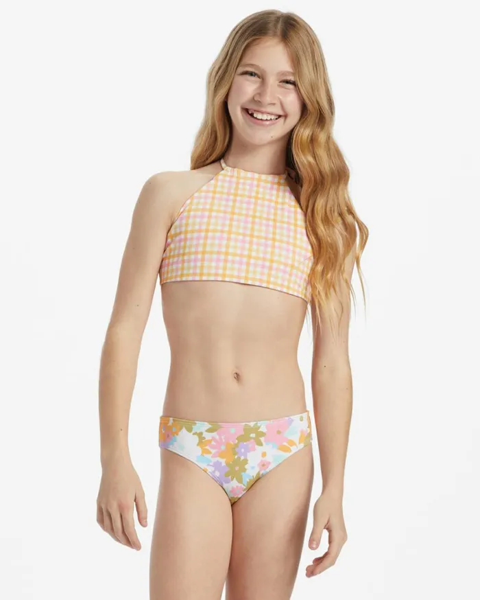 Girl039s Kissed By The Sun Rev High Nec Bikini Set Multi Kids Billabong Girls039 Swimwear