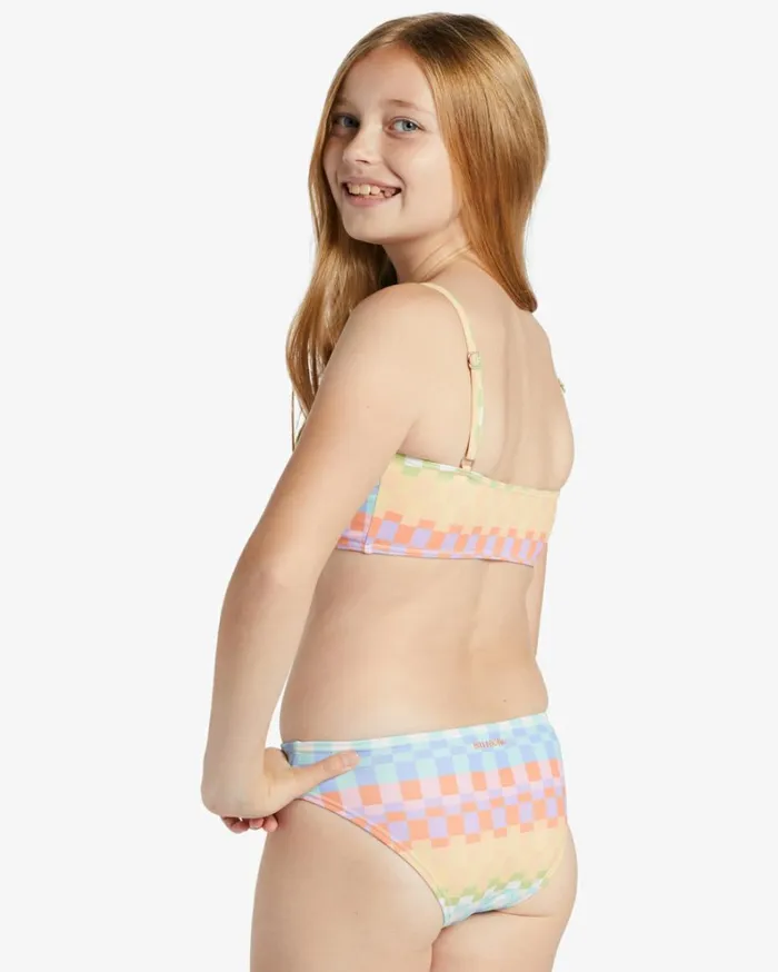 Girl039s Paradise Check Two Piece Trilet Bikini Set Multi Kids Billabong Girls039 Swimwear