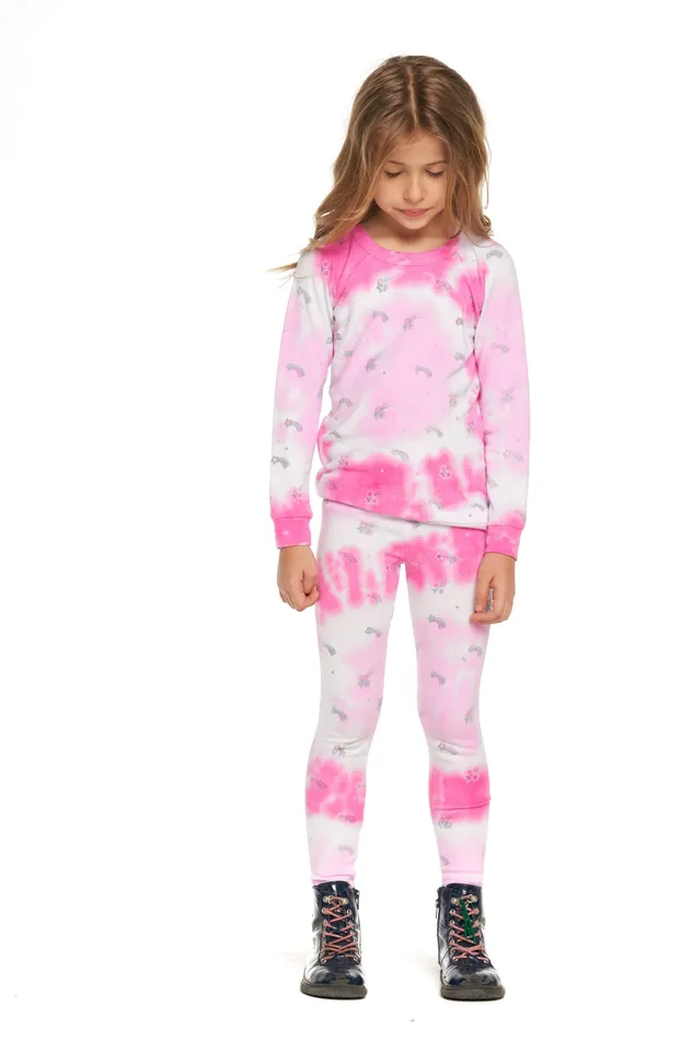 Girls Bottoms Chaser Brand Tie Dye Shooting Star Leggings