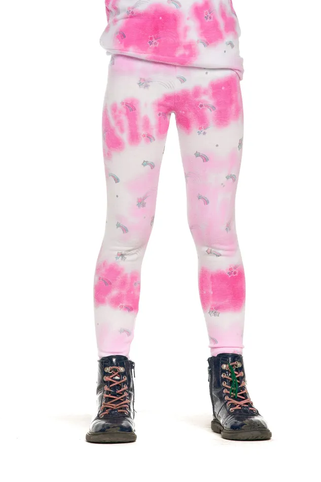 Girls Bottoms Chaser Brand Tie Dye Shooting Star Leggings Girls Bottoms Chaser Brand Tie Dye Shooting Star Leggings