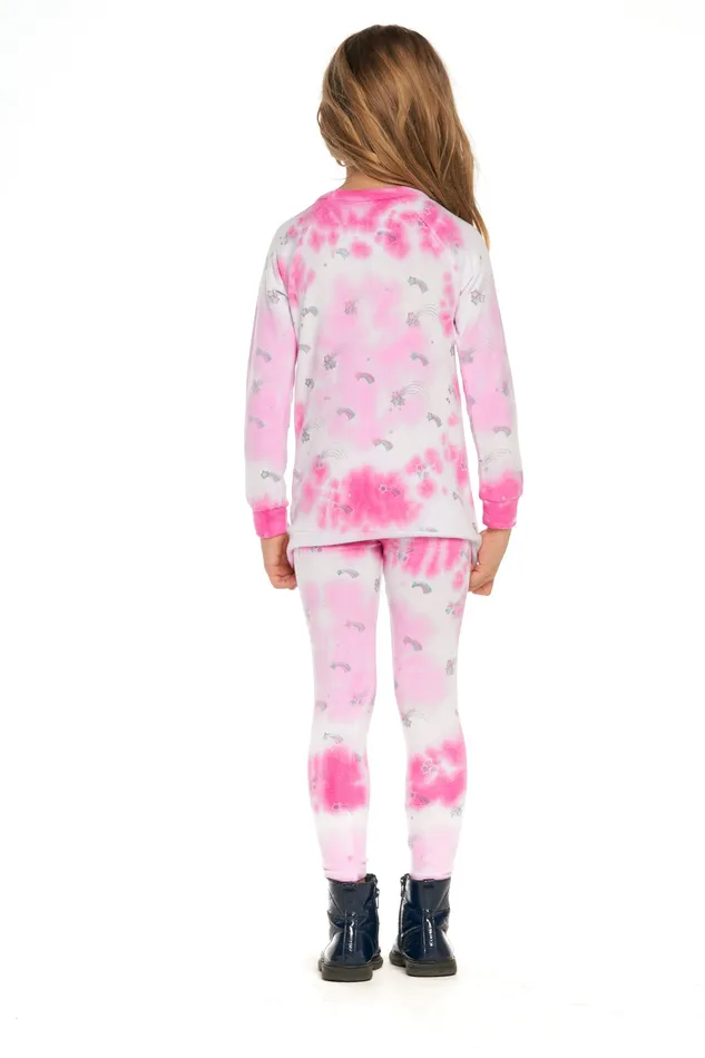 Girls Bottoms Chaser Brand Tie Dye Shooting Star Leggings Girls Bottoms Chaser Brand Tie Dye Shooting Star Leggings