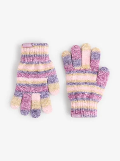 Girls Fatface Hats Gloves and Scarves Purple Space Dye Gloves