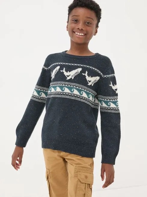 Girls Fatface Sweaters and Cardigans Navy Shelter Wilson The Whale Jumper Girls Fatface Sweaters and Cardigans Navy Shelter Wilson The Whale Jumper