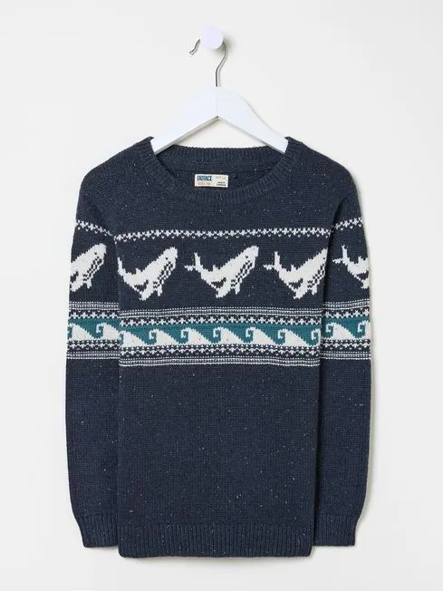 Girls Fatface Sweaters and Cardigans Navy Shelter Wilson The Whale Jumper Girls Fatface Sweaters and Cardigans Navy Shelter Wilson The Whale Jumper