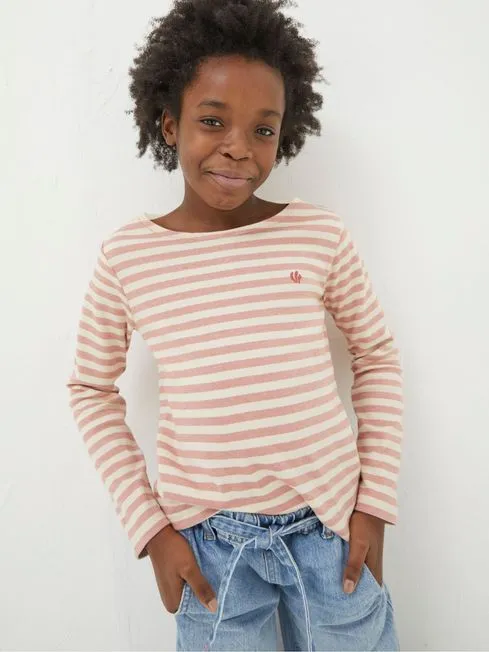Girls Fatface Tops and TShirts Natural Stripe TShirt